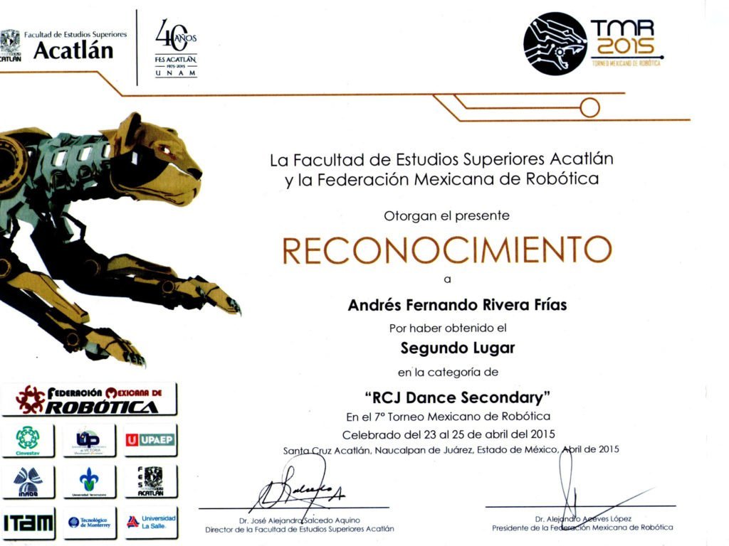 Segundo lugar Dance Robocup TMR 2015